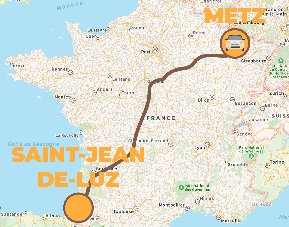 Voyage Metz - Saint-Jean-de-Luz en Pluriel